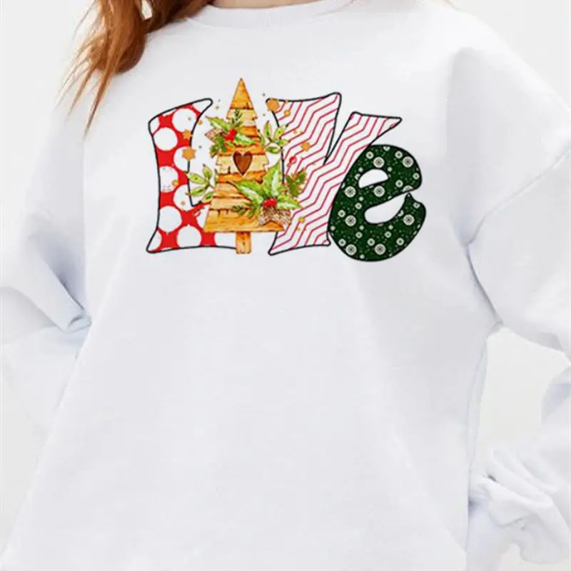 

Unisex Print fashion Merry Christmas Harajuku Women Hoodie Print Long-sleeved Oversized Sweatshirt Casual Blouse Pullover
