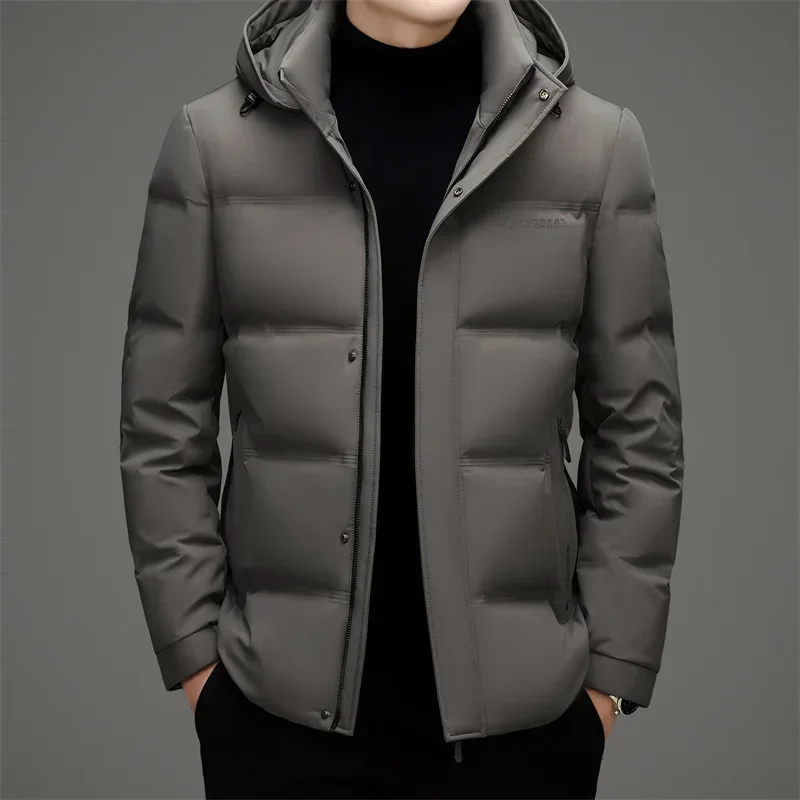 thumbnail image 1 of Chaqueta de plumón corta de invierno para hombre, ropa de diseñador de lujo, relleno grueso de plumón de ganso, abrigo de invierno para hombre, chaqueta de plumón para hombre, 1 of 4