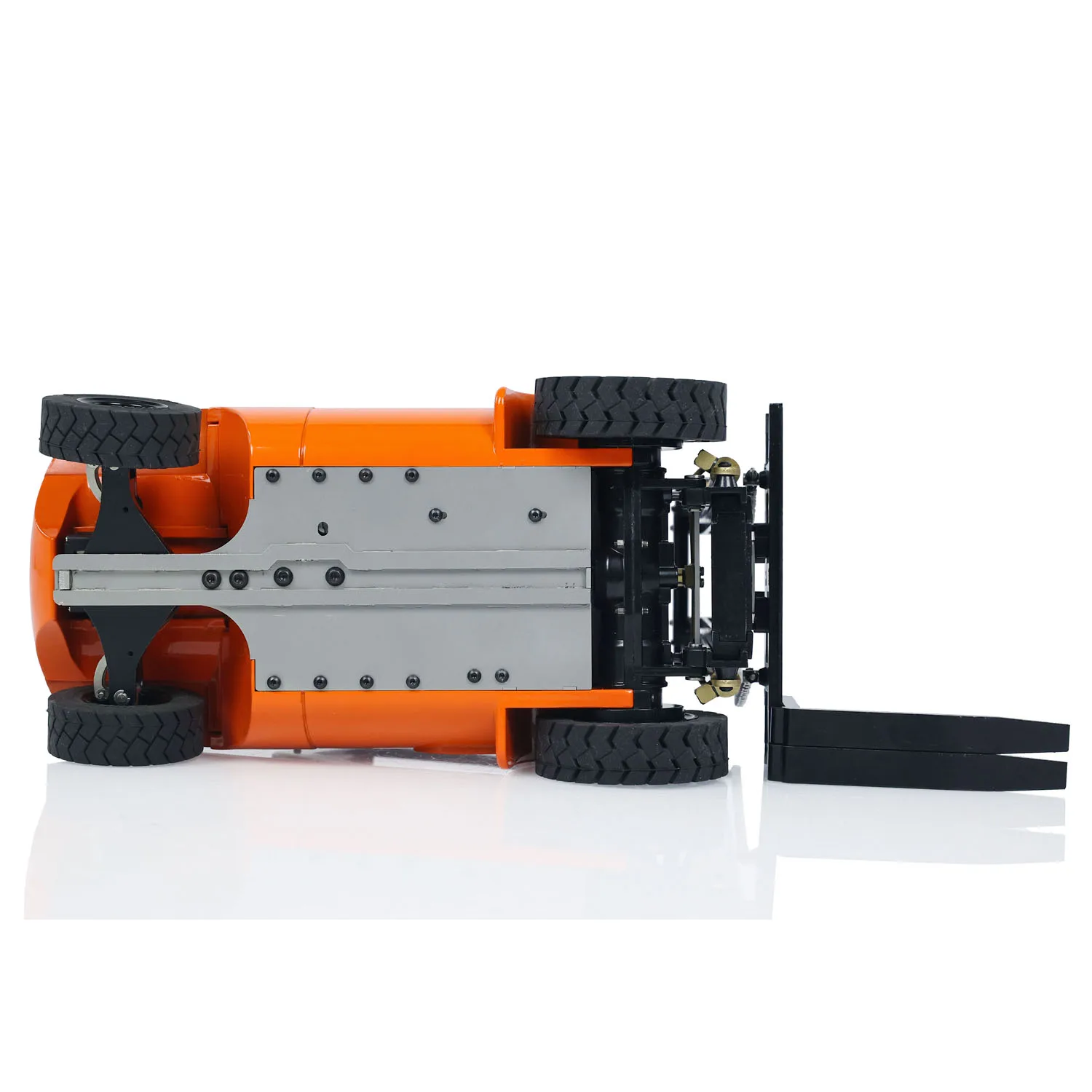 1/14 RC Hydraulic Forklift 40DA3 Wheeled Transfer Painted Finished Car Metal Construction Vehicles Light Sound Toy Model 4
