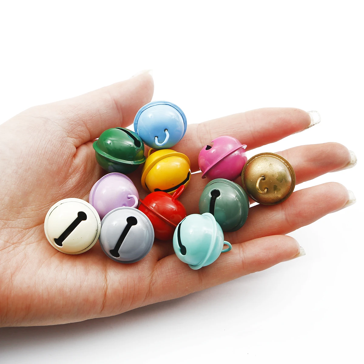 Miwayer Metal Jingle Bells hand bell Macaron Color 22mm Christmas Party Crafts Decoration DIY Make Handmade Material 25Pcs