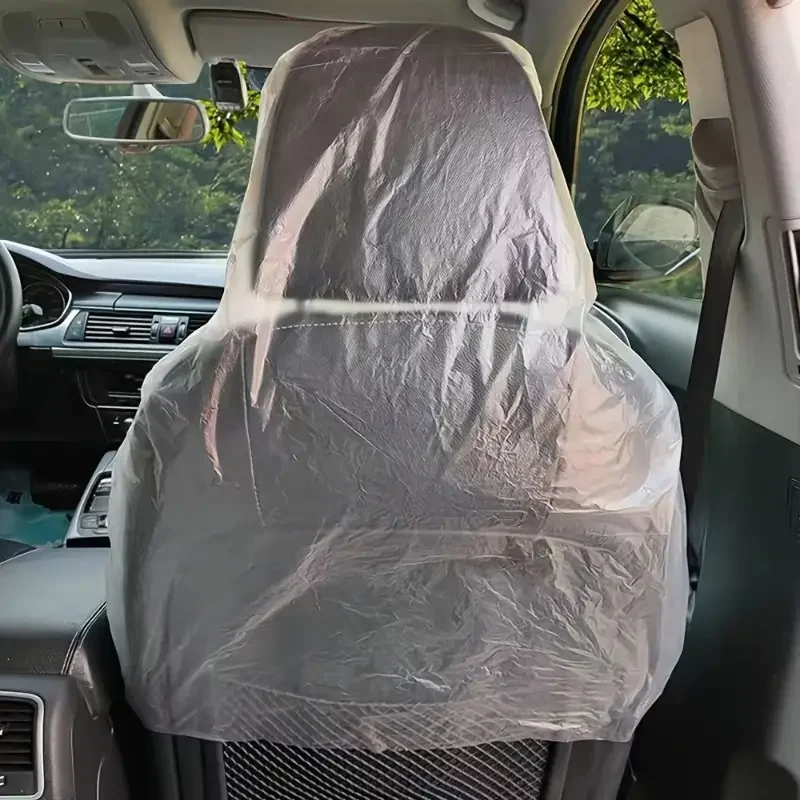 10 pezzi coprisedili per auto usa e getta protettivi anti-fouling protezione antipolvere impermeabile forniture interne per auto universali - immagine 5