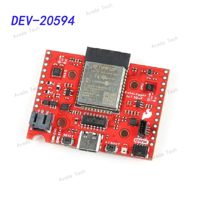 

DEV-20594 DataLogger IoT-9DoF, Preprogrammed to automatically log IMU, GPS, and various pressure, humidity, and distance sensors