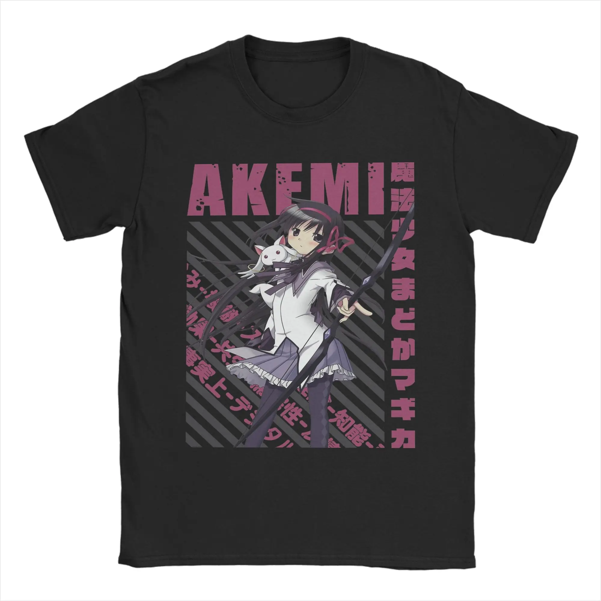 Herren-T-Shirts Mahou Shoujo Homura Akemi, lässige Baumwoll-T-Shirts, kurzärmelig, Madoka Magica Anime-T-Shirt, O-Ausschnitt, Kleidung, Geschenkidee