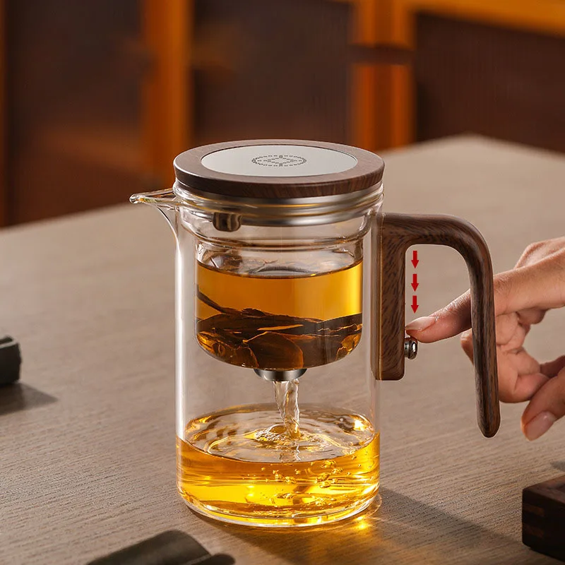 Fashion New Water Separation Inner Container Teapot One Click Magnetic Switch Tea Separation Filtration Glass Tea Pot