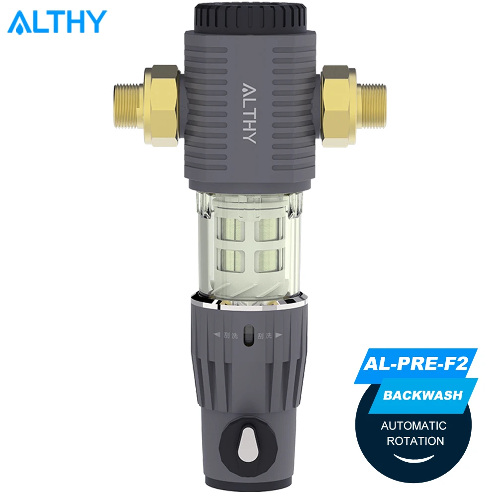 SimPure 40um/200um Whole House Spin Down Sediment Water Filter – Clear Pre-Filter, Metal Housing