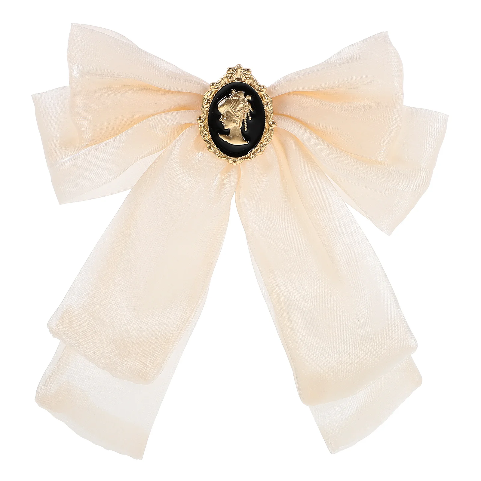 

Big Bow Brooch Dual Use Women Shirt Bow Tie Brooch Corsage Bow Brooch Pin