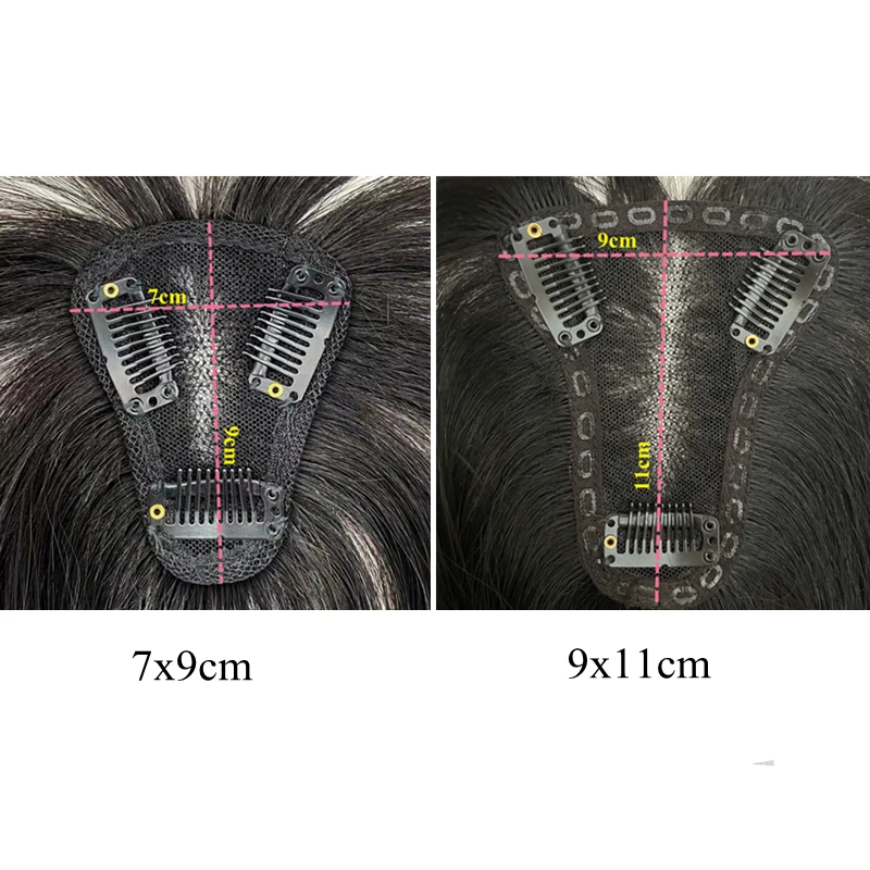 Handmade Swiss Lace Human Hair Toppers Clip on Bangs Fringe Hairpieces Natural Hair Extension For Women Remy human hair toppers