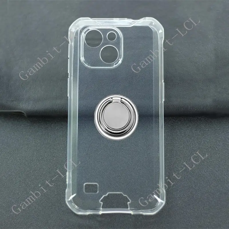 Enhanced Shockproof Soft Silicone TPU Phone Case with Back Ring Holder Bracket