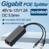 48V to 12V POE Splitter Adapter Active DC Adaptive Separator Isolated Cable Supply Module Injector  for 1000M IP Camera1.2A 1