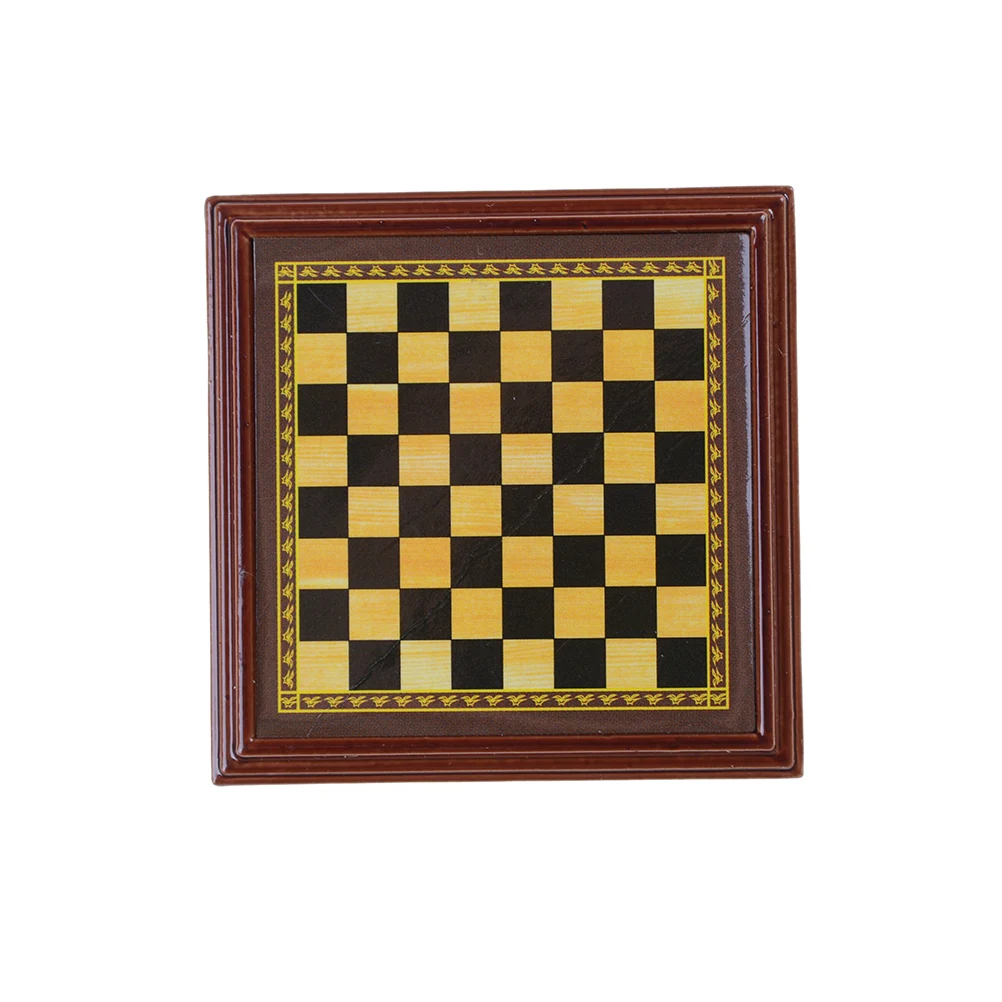 Dollhouse Miniature 1:12 Toy A Set Of Metal Chess Set board game magnetic chess set wooden chess foldable chess board table games folding chess board chess pieces and board chess pieces chess timer chess puzzle game