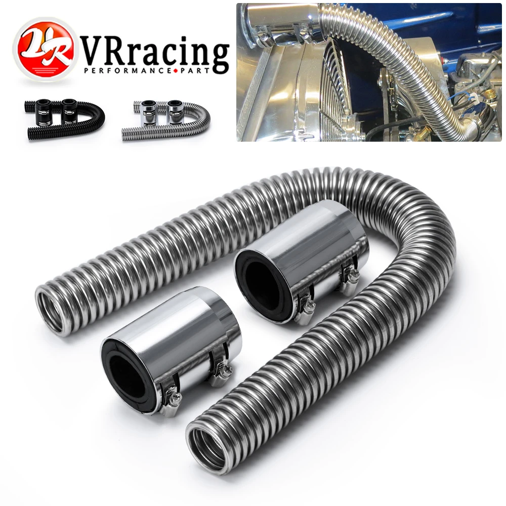 Universal 24" Stainless Steel Radiator Flexible Coolant Water Hose Kit