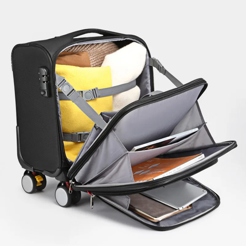 2022 New Military Knife Trolley Case New Oxford Cloth Valigia Business Trolley Bag Computer Valigia