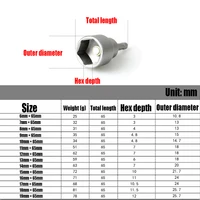 1PCS 6-24mm Hex Socket Sleeve Nozzles Nut Driver Screwdriver Drill Bit Adapter Magnetic Impact Socket Hex Shank Socket Wrench 2