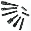 Drill Socket Adapter Kit Impact Drill Extension Bit Socket Adapter Kit 1/4'' 3/8'' 1/2'' Square Head 1/4'' Hex Shank Drill Tools 5