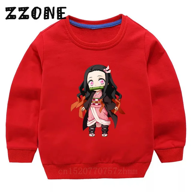 Nezuko Kamado Kimetsu no Yaiba Vermelho Estampa Criança Camisetas Crianças  Bebê Preto Harajuku Roupas Kawaii Menino Menina Tops Presente