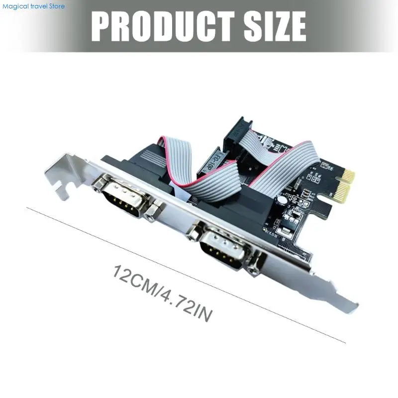 N2UB PCIe 확장 카드 2 포트 PCIE-산업용 9Pin COM RS232 변환기 어댑터 컨트롤러(데스크탑 PC용)
