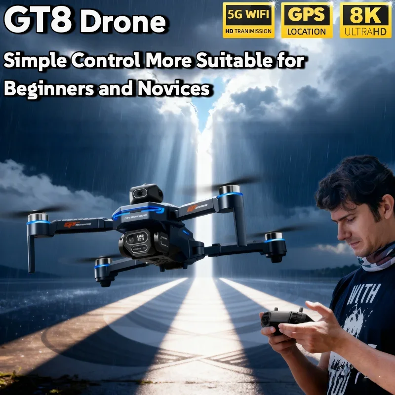 Drone LSRC GT8 8K GPS 5G WiFi FPV Moteur Brushless Caméra Double