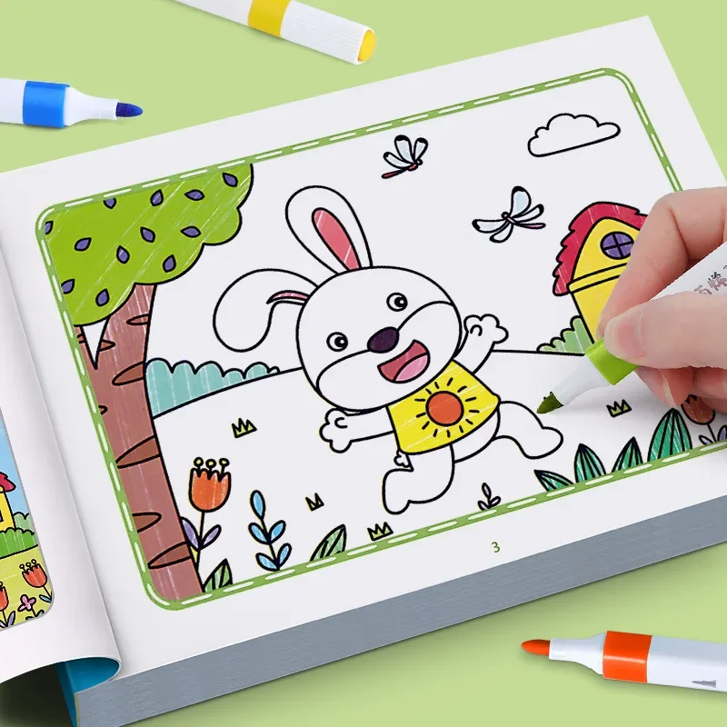 Cartoon Animal Drawing Book, Children's Coloring Book, Graffiti Coloring Book, Fun Coloring Book, Suitable for Children Aged 3-8
