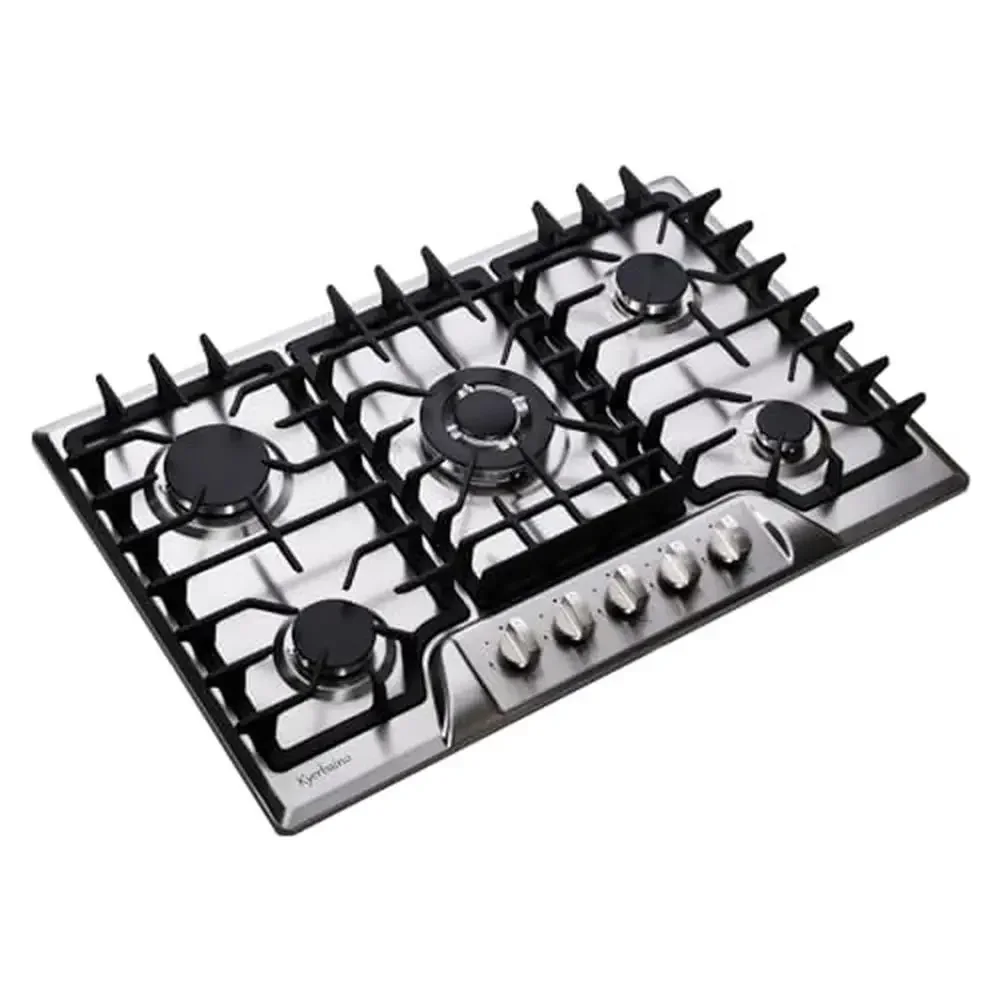 30 Inch Stainless Steel Gas Cooktop Built-in 5 Burners LPG/NG Dual Fuel Stovetop 3
