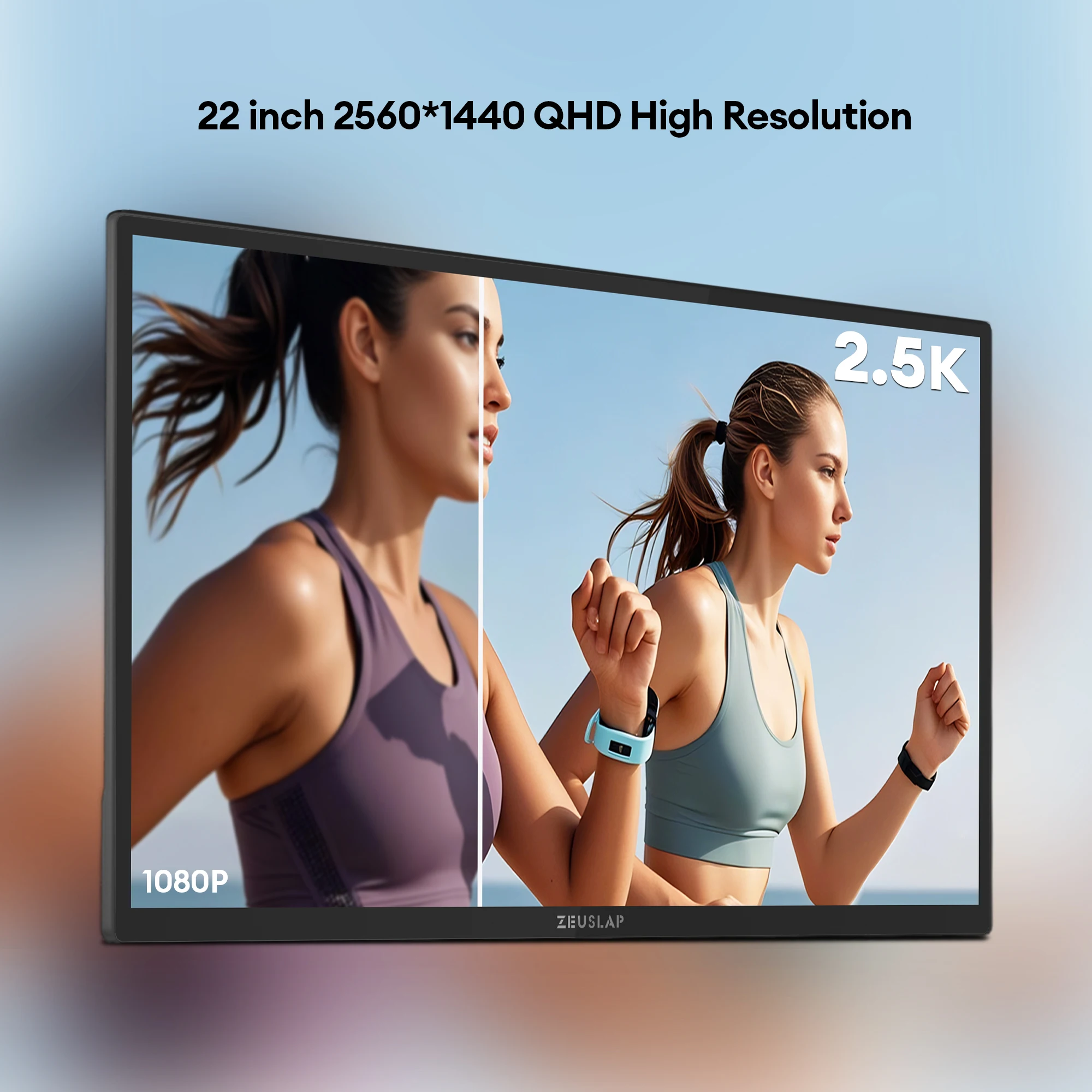 ZEUSLAP 22인치 2560*1440P 스타일러스 펜 터치 100%sRGB 썬더볼트 타입 C HDMI 출력 (휴대폰, NS, PS5, 노트북 PC 확장 모니터)