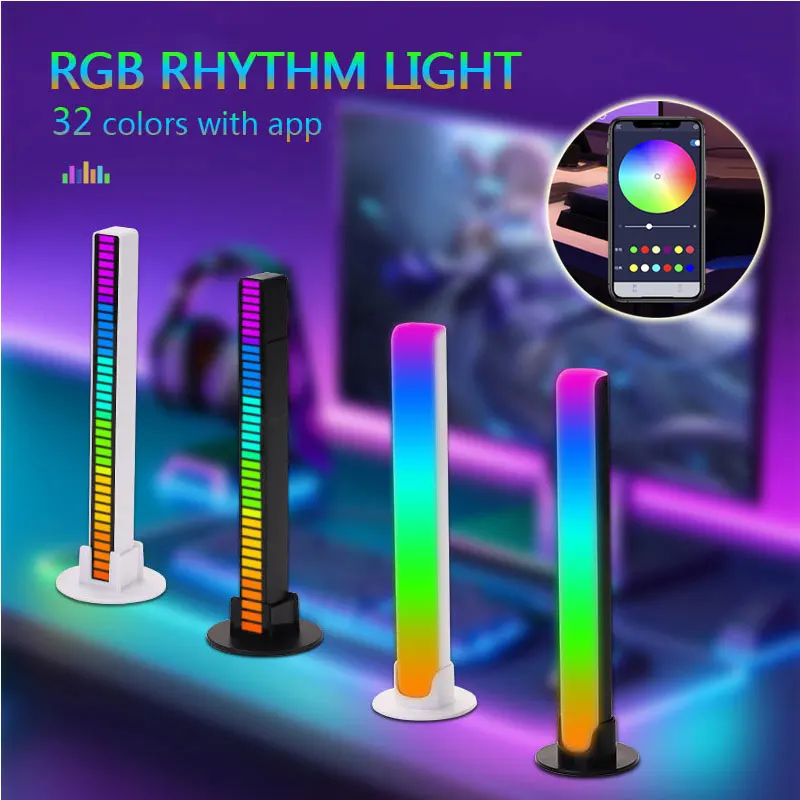 

32LED Novelty Lighting with App RGB Music Light Voice Controlled Synchronous Rhythm Lamp Novelty Party Christmas Atmosphere Lamp