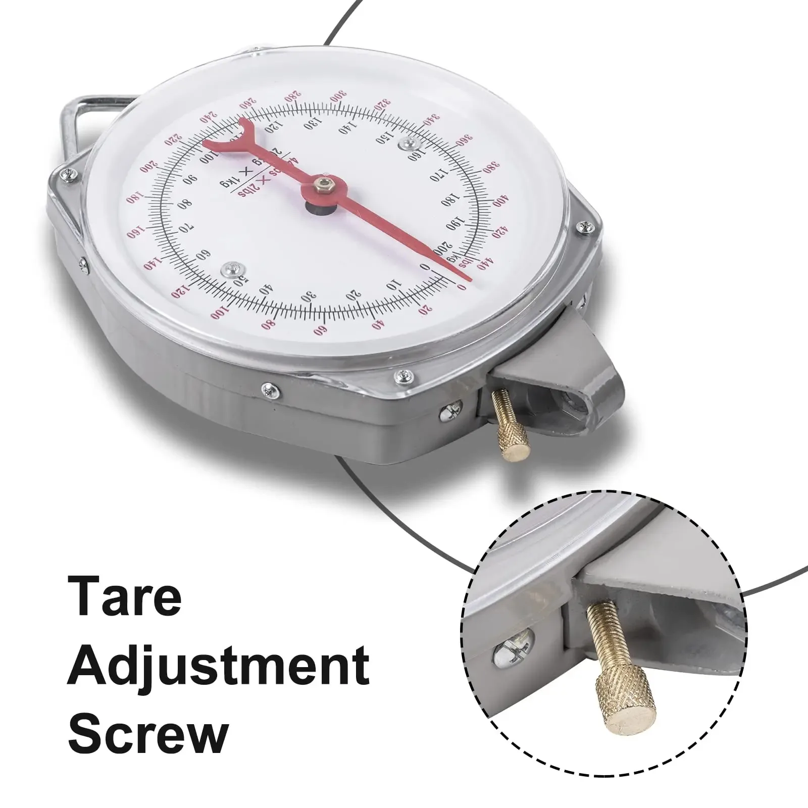 Goture Fish Scales 440lb/200kg High Accuracy Large Display Spring Dial Weight Mechanical Hanging Scale Kitchen Fishing Hunt