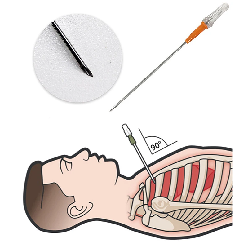 1set First Aid Kit Tension Pneumothorax Thoracic Medical Needle