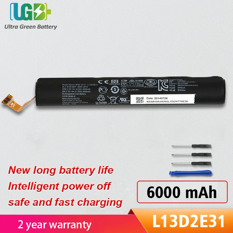 

UGB New L13D2E31 Battery Replacement For Lenovo Yoga Tablet 8 Pad B6000 B6000-H B6000-F 60044 60043 L13C2E31