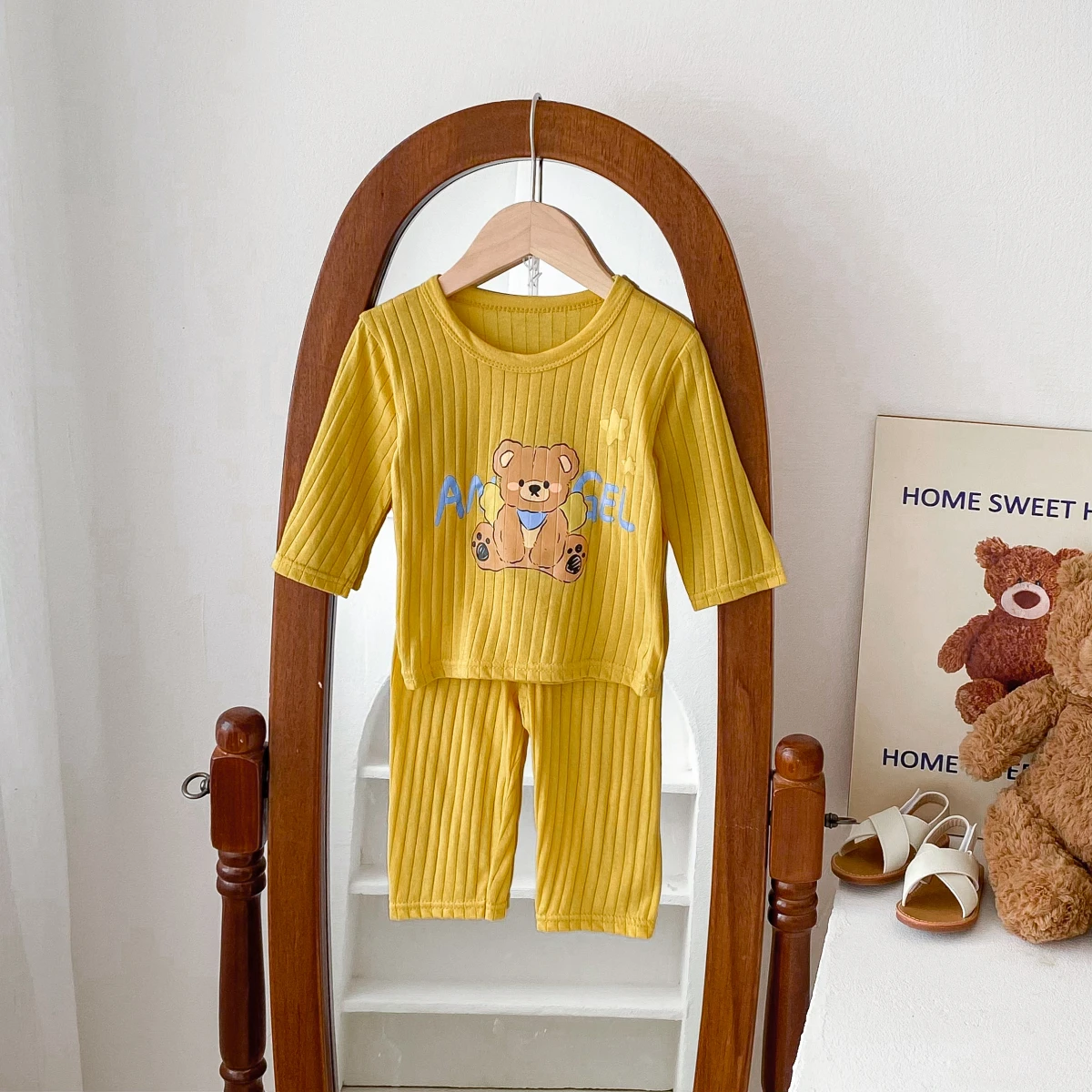 Spring Kids Baby Homewear Set Cute Cartoon Pure Cotton Long Sleeve Top + Pants Children Underwear Pajamas 2pcs 0-10Y kids clothing set girls clothing set kids sweatshirt set boys clothing set