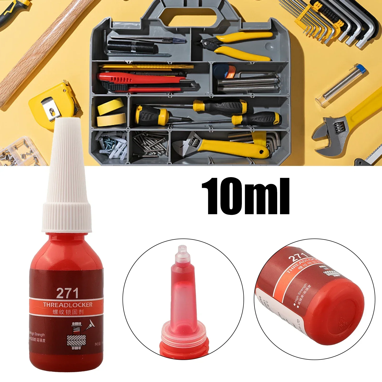 Liquid Glue Threadlocker Glue Anaerobic Glue 10ml Threadlocker 222/242/243/262/263/271/277/290 Anaerobic Adhesive Fit Screw Rust/Screw Not Tight For Pipe Thread Thread lock
