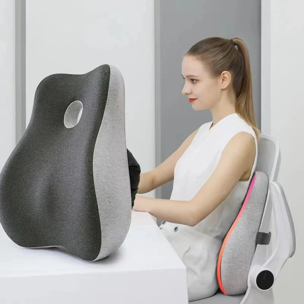 Memory Foam Lumbar Back Support Pillow For Computer Chair Massage