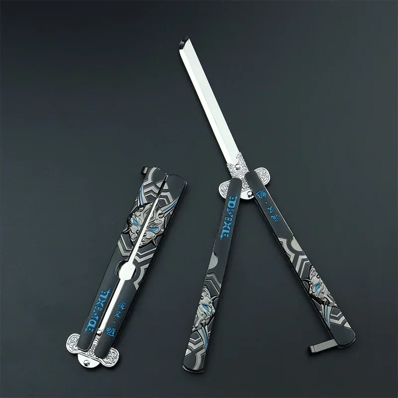 New Animation Game Genshin Impact Butterfly Knife Toy Unsharped Metal Weapon Wolf's Last Road Stick Cyno Weapon Model Gift 4