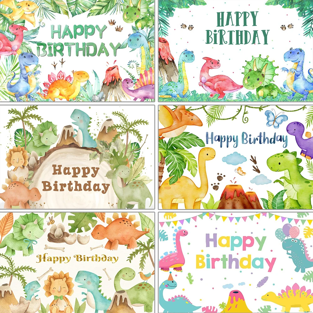 

Cute dinosaur themed background cloth, birthday party decoration props baby shower celebration background banner gifts