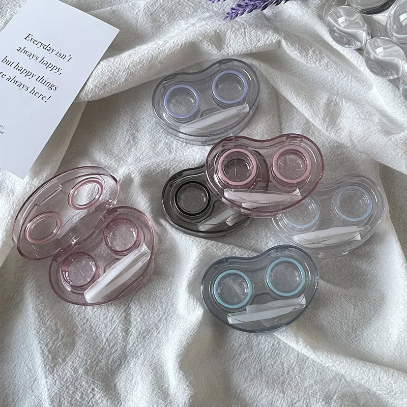 Travel Contact Lens Case Portable, Transparent, and Minimalist Integrated Contact Lens Companion Box Beautiful Pupil Dual Box