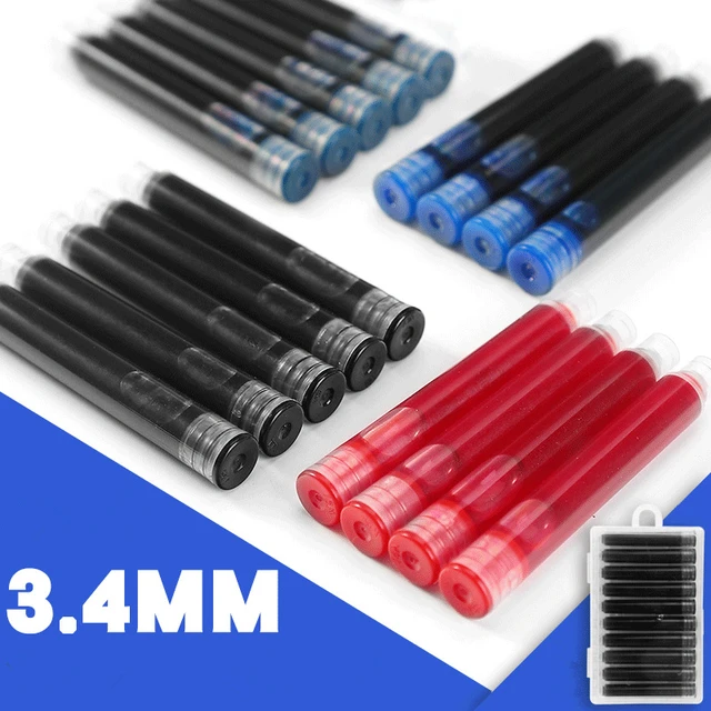 10psc Fountain Pen Refill Cartridge Ink Supplies Student Office stationery  Supplies Calligraphy Pens for Writing 2.6mm/3.4mm - AliExpress