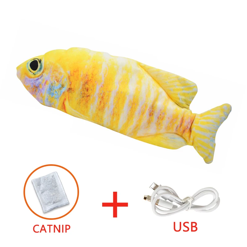 Pet Soft Electronic Fish Shape Cat Toy Electric USB Charging Simulation Fish Toys Funny Cat Chewing Playing Supplies Dropshiping 