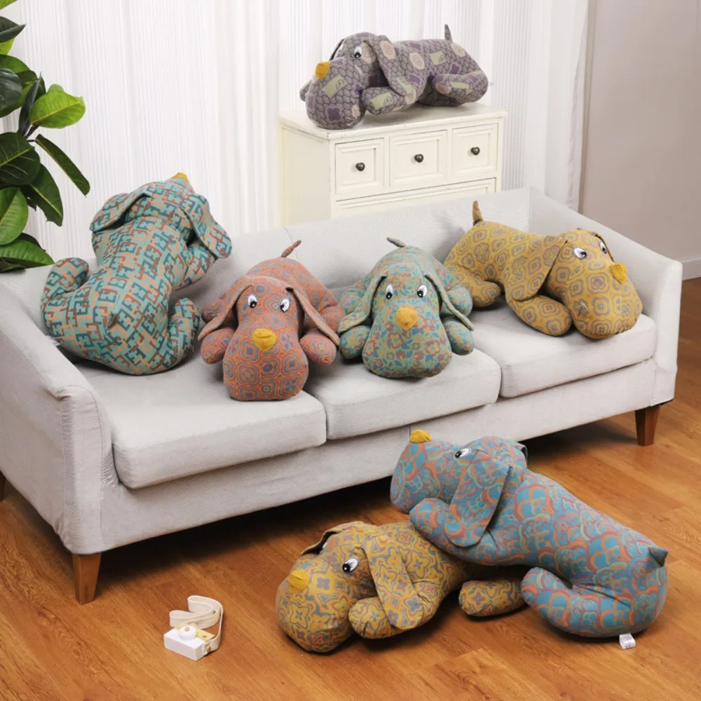 

65*35cm Cotton Plush Spotted Doggy Sleeping Toy Kawaii Pluffy Dog Pillow Seat Cushions Doll Children's Birthday Gift Ornaments