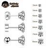 10pc 1pc G23 Titanium Lobe Piercing 4 Prong Zircon Ear Stud Tragus Cartilage Screw Earrings for Men Women Earrings Body Jewelry 1