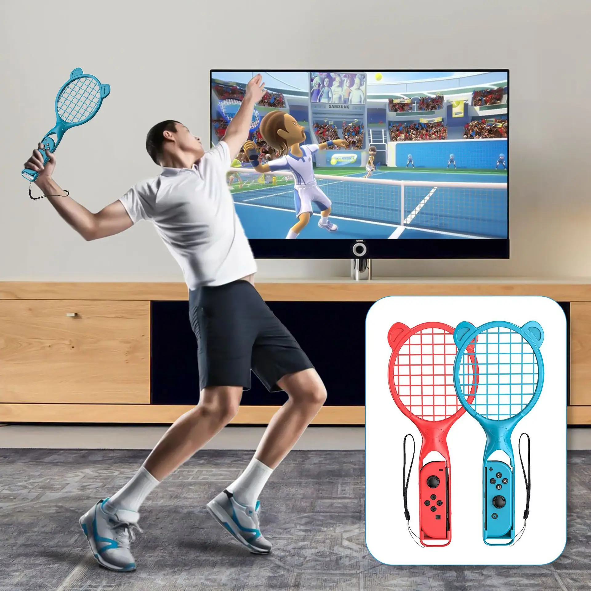 18 in 1 Switch Sports Somatosensory Sports Set Multi in 1 Game Lightsaber Tennis Racket Racing Steering Wheel