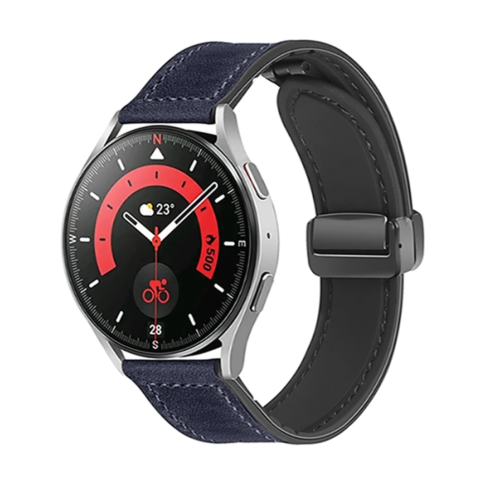 Premium Leather Silicone Magnetic Strap - Universal Moonwatch Replacement Band, 18mm/20mm/22mm