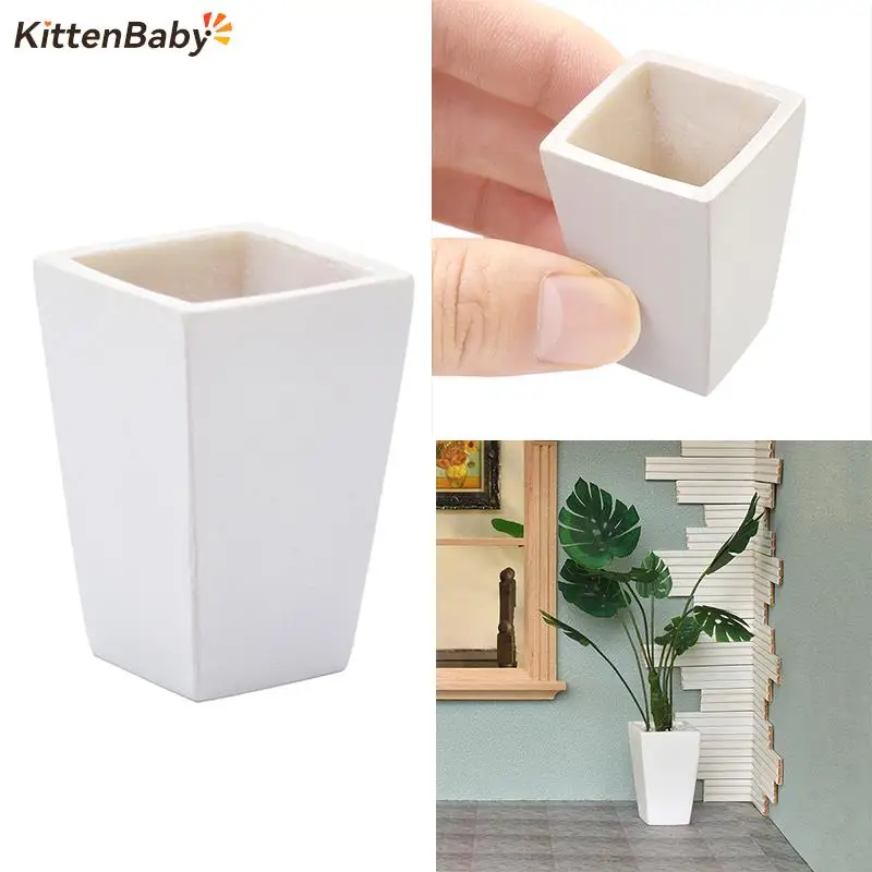 

1 шт. 1/12 Миниатюрный белый цветочный горшок для кукольного домика ваза для гостиной украшение для кукольного домика садовые аксессуары