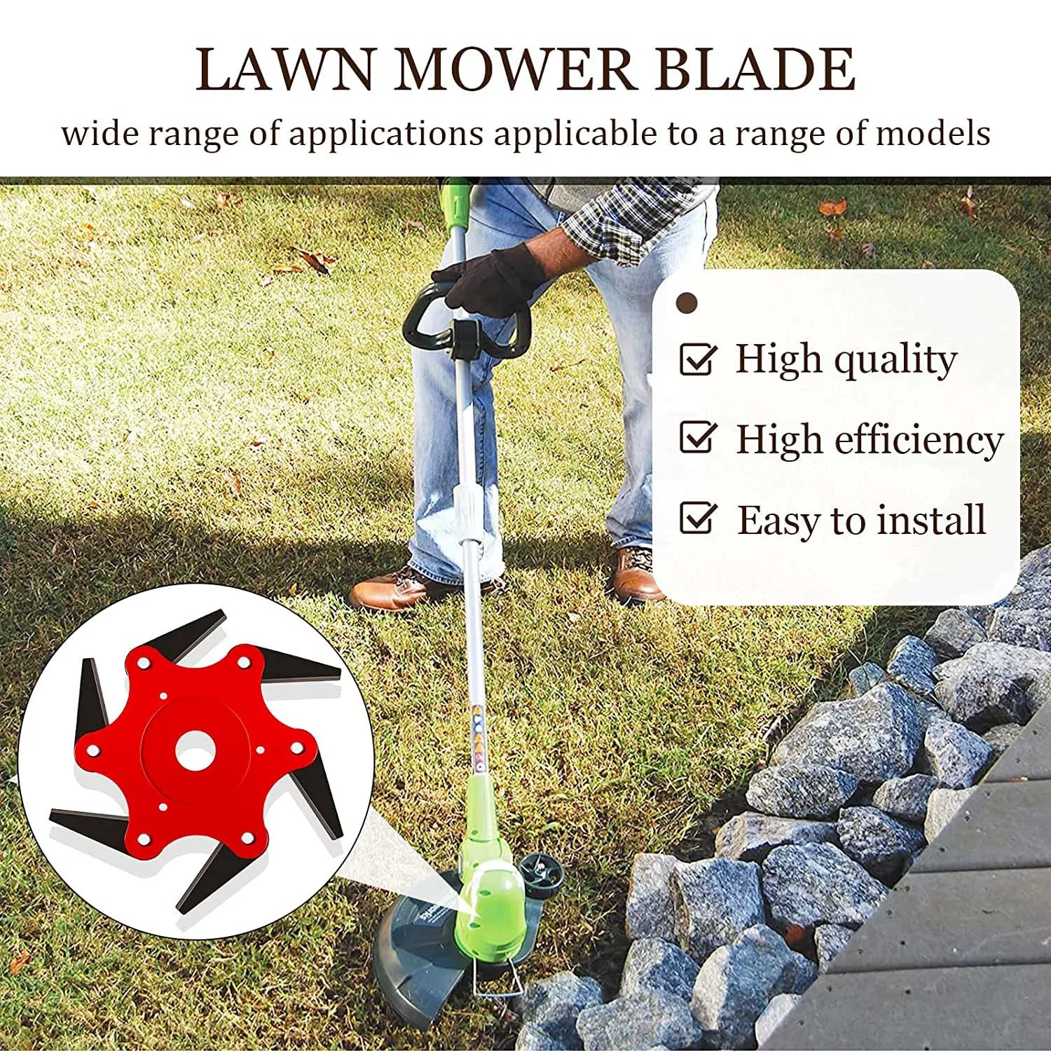 6 Teeth Grass Manganese Steel Cutter Blade Durable Trimmer Head Lawn Weeding Upgraded Universal Weed Eater Blades Metal grass trimmer head aluminum trimmer head grass trimmer blade