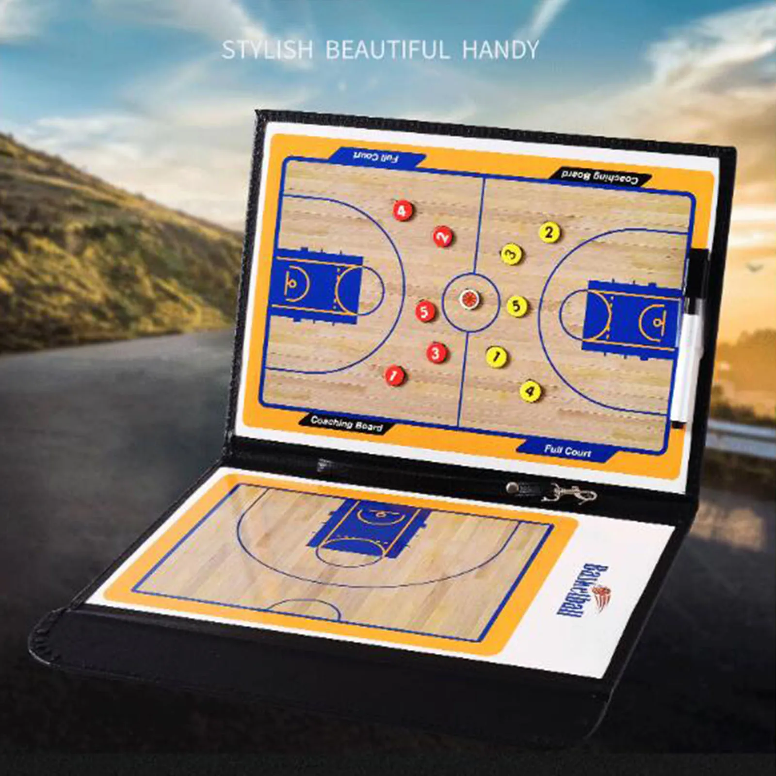 Accessori magnetici per lavagna tattica da basket, kit portatile bifacciale per allenatori di basket, lavagna per pianificazione strategica