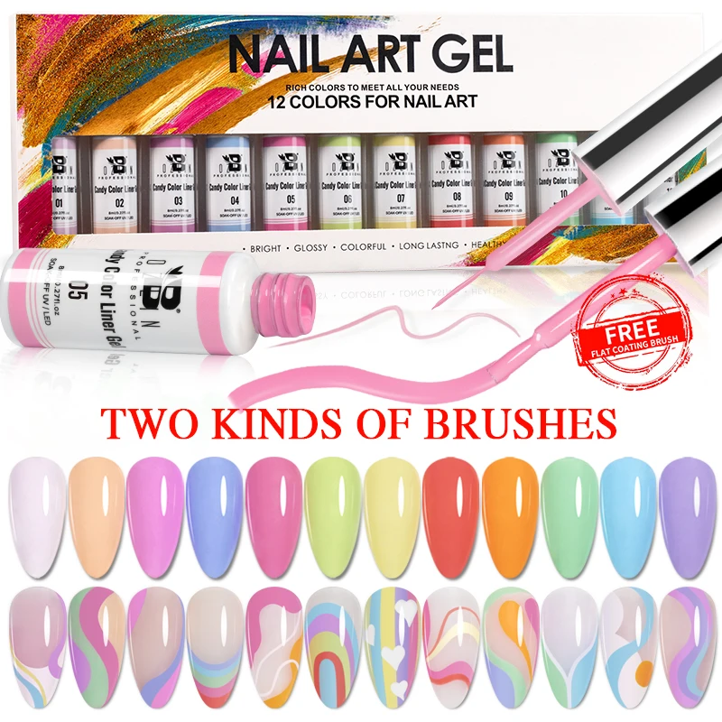 PaintingGelNailPolishSetCandyColorsLinerGelKitUVNailGelDIY