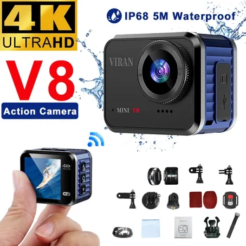 HD Portable Mini Action Camera 4K 60FPS Wifi Remote View 1.54 Inch Screen160° Wide Angle Sports Video Recorder lP68 Waterproof 1