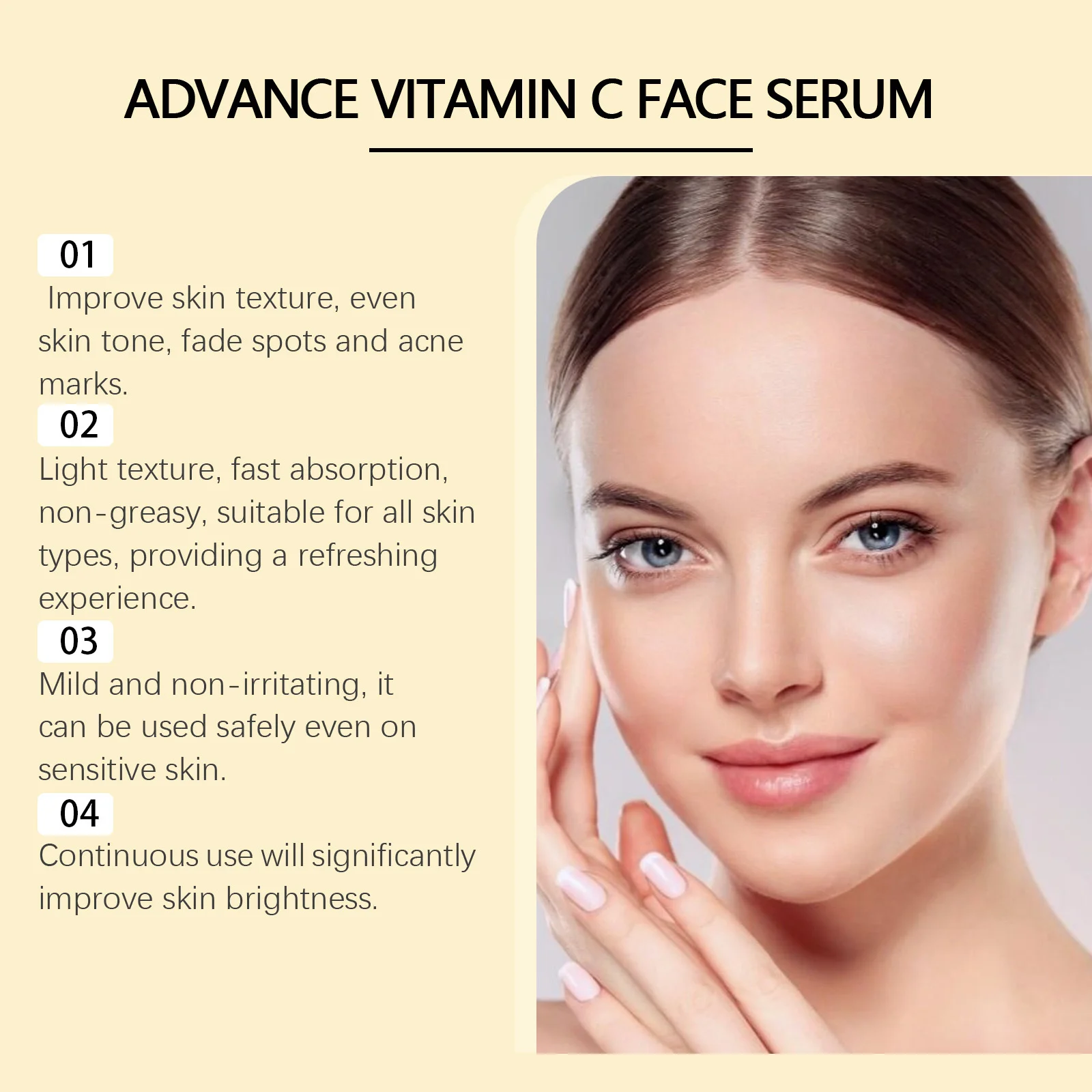 Advance Vitamin C Face Serum Remove Dark Spots Brightening Repair Dull Moisturizing Whitening Skin Tone Essence Beauty Products 5