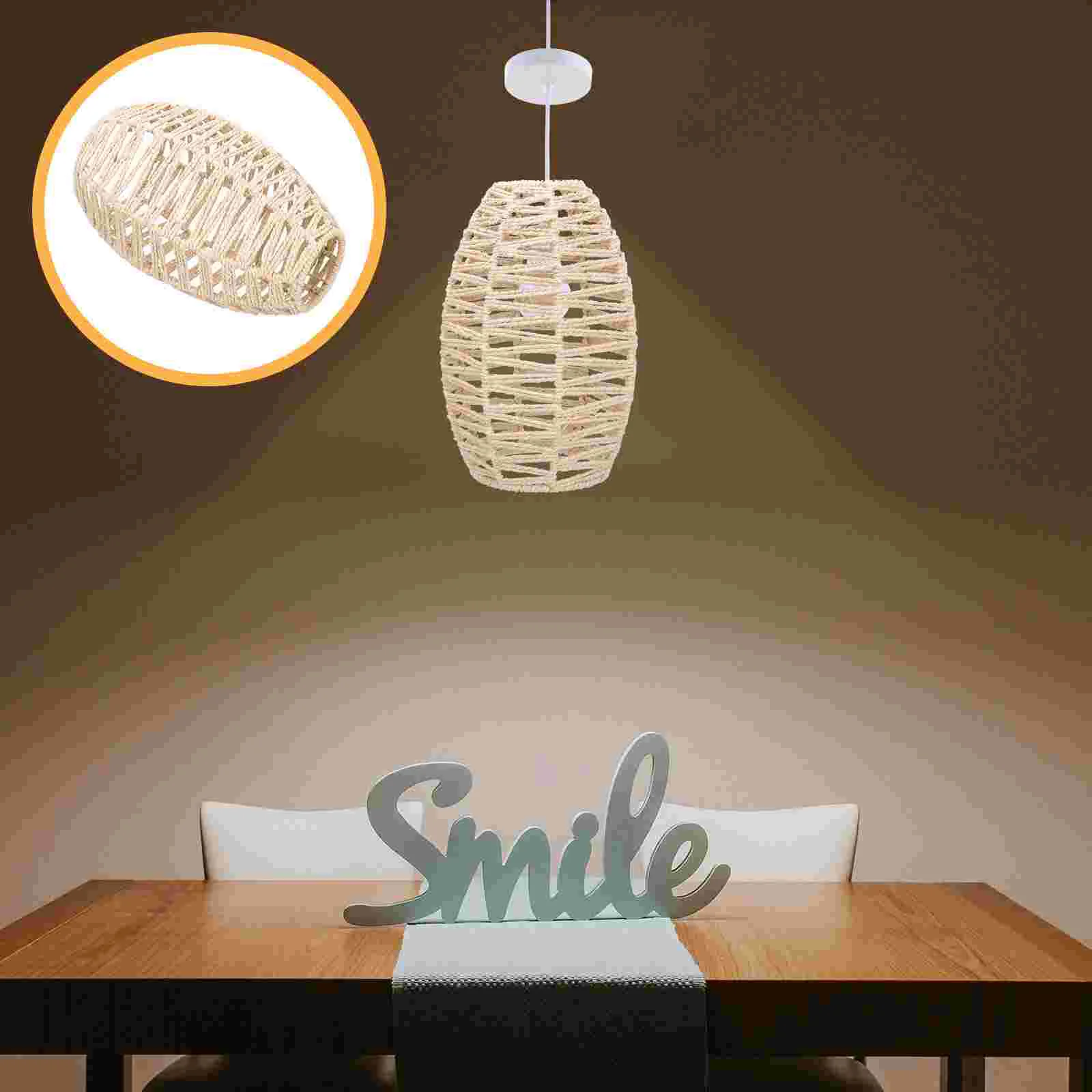 

Lamp Light Lanterns Shade Pendant Rattan Hanging Woven Wicker Rope Home Bar Hotel Style Lights Fixture Shades