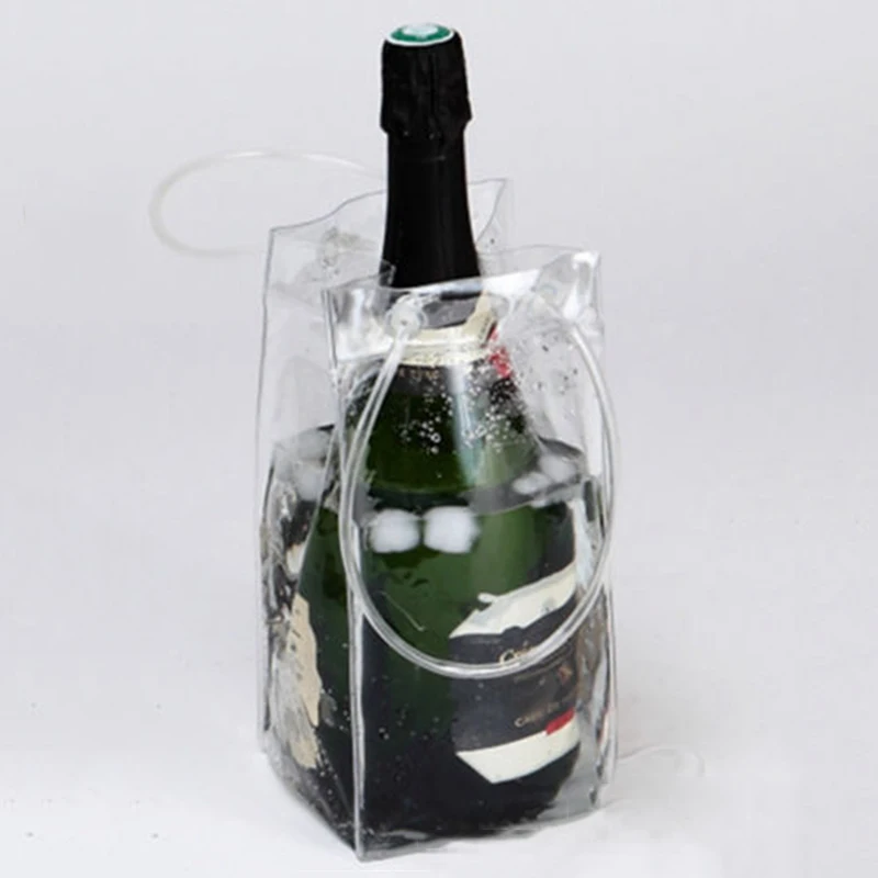 Ice Bag Wine Beer Champagne Bucket Drink Bottles Cooler Chiller Foldable Carrier Winery Takeaway Ice Pack Picnic Wine cooler bag drink cooler beer bottle cooler