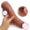 Real Skin Feeling Realistic Penis Sexy Huge Dildo Female Masturbator Soft Double-layer Silicone Big Dick Sex Toys for Women 1