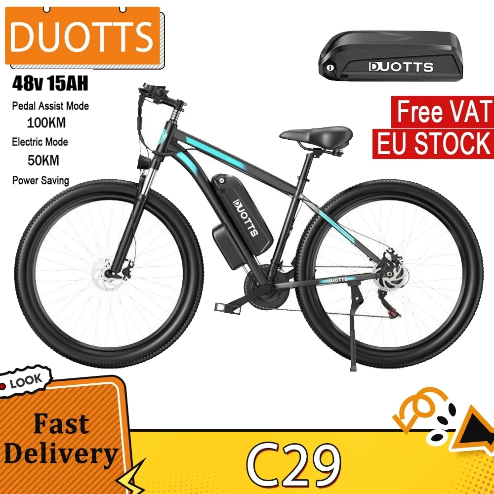 Duotts C29 Ciclo Elettrico 750W Mountain Cycle 2*48V 15Ah Batterie 50 Km Gamma 50 Km/H Velocità Massima Ip54 Disco Protettivo Ciclo Frizione